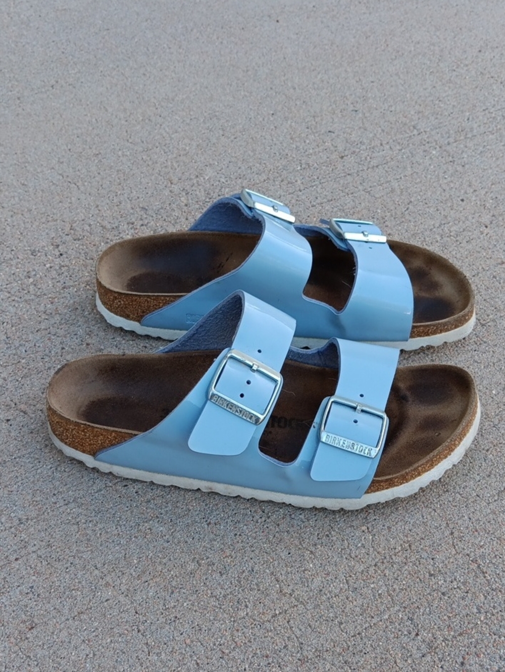 Birkenstock Arizona Light Blue Patent Leather Sandals